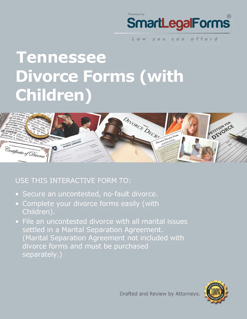 Tennessee Divorce Forms with Minor Children
