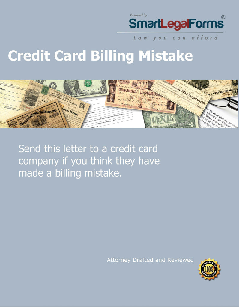 Complaint Letter - Credit Card Billing MIstake - SmartLegalForms
