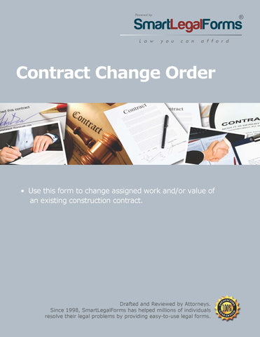 Contract Change Order - SmartLegalForms