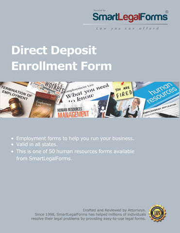 Direct Deposit Enrollment Form - SmartLegalForms