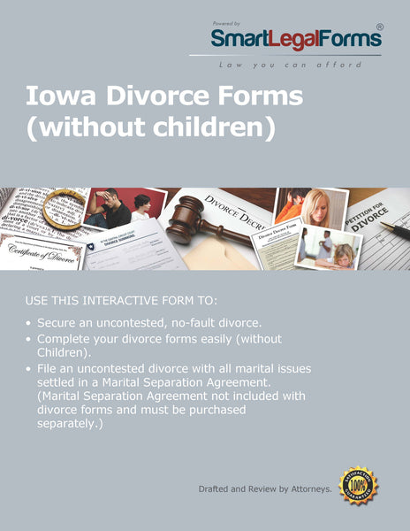 Iowa Divorce Forms without Minor Children – SmartLegalForms