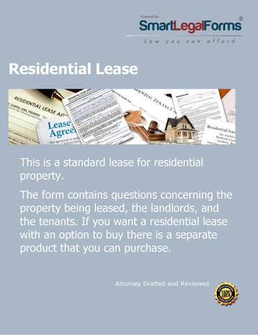 Residential Lease With No Option to Purchase - SmartLegalForms