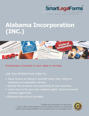 Articles of Incorporation- (Certificate of Business Formation) Alabama - SmartLegalForms