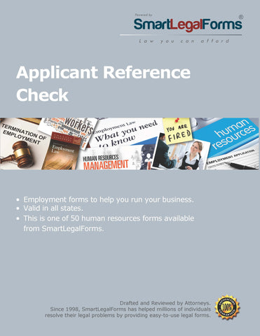 Applicant Reference Check - SmartLegalForms