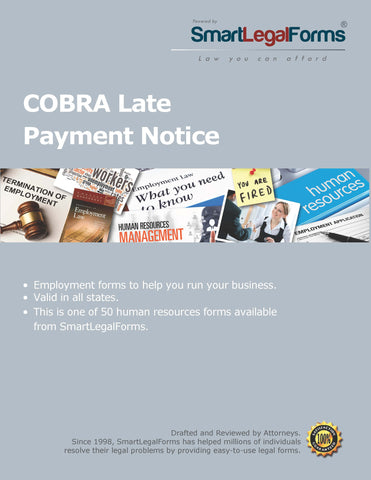 COBRA Late Payment Notice - SmartLegalForms