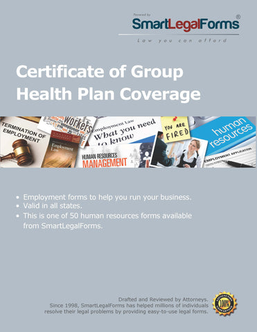 Certificate of Group Health Plan Coverage - SmartLegalForms