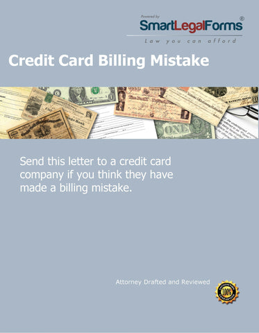 Complaint Letter - Credit Card Billing MIstake - SmartLegalForms
