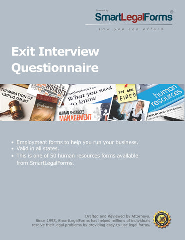 Exit Interview Questionnaire - SmartLegalForms