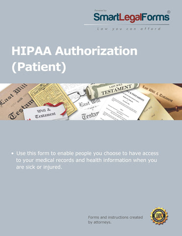 HIPAA Authorization for a Patient - SmartLegalForms