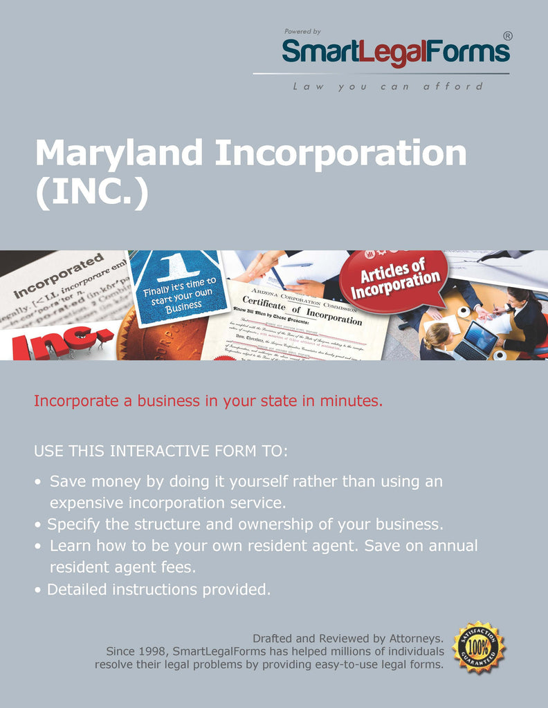 Articles of Incorporation (Stock Corporation) - Maryland - SmartLegalForms