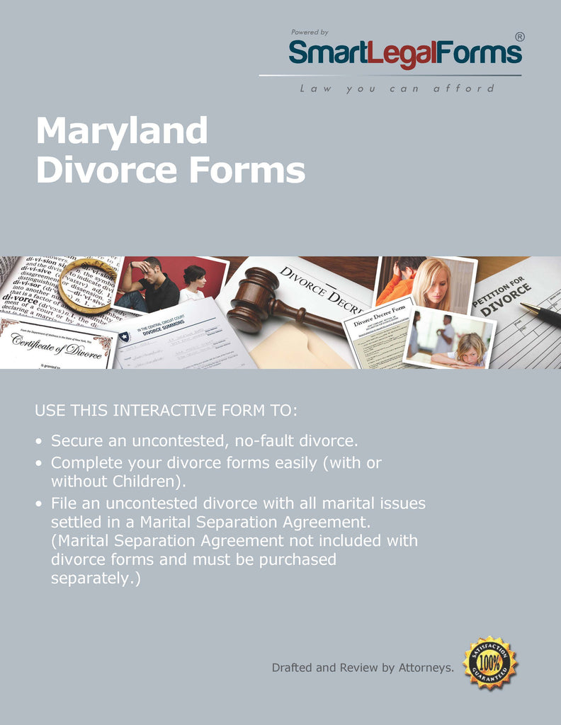 Maryland Divorce Forms - SmartLegalForms