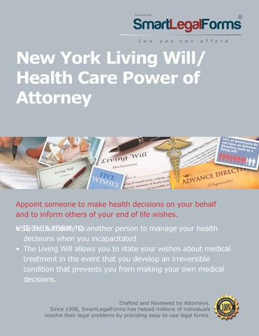 New York Living Will/Health Care Power of Attorney - SmartLegalForms