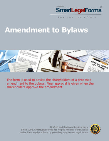 Amendment to the Bylaws - SmartLegalForms
