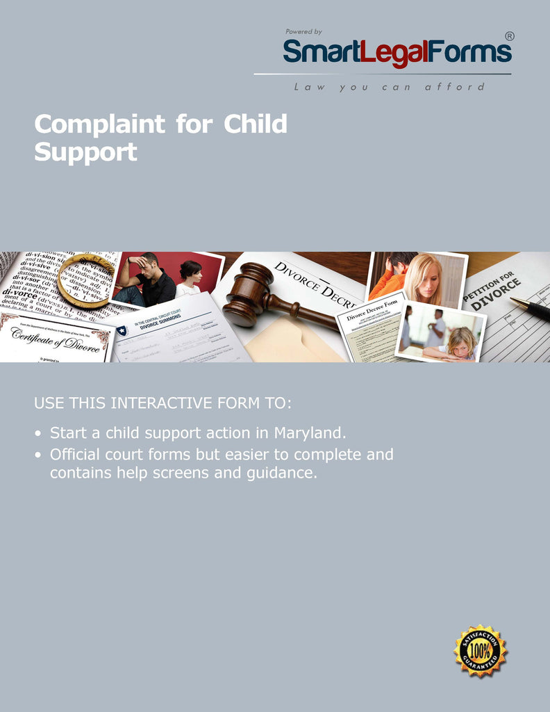 Maryland Complaint for Child Support - SmartLegalForms