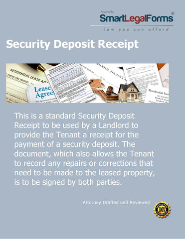 Security Deposit Receipt - SmartLegalForms