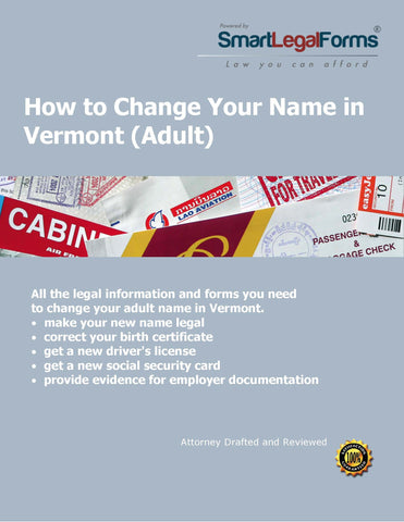 Vermont Name Change (Adult) - SmartLegalForms